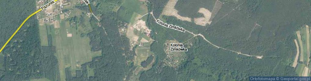 Zdjęcie satelitarne Kolonia Zimkówka ul.